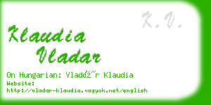 klaudia vladar business card